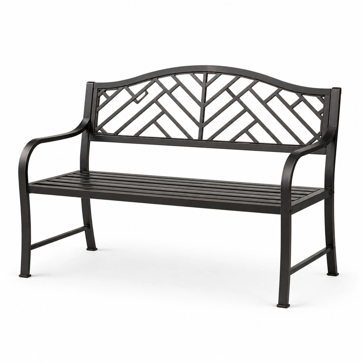 Banco de metal negro para exteriores 125 cm